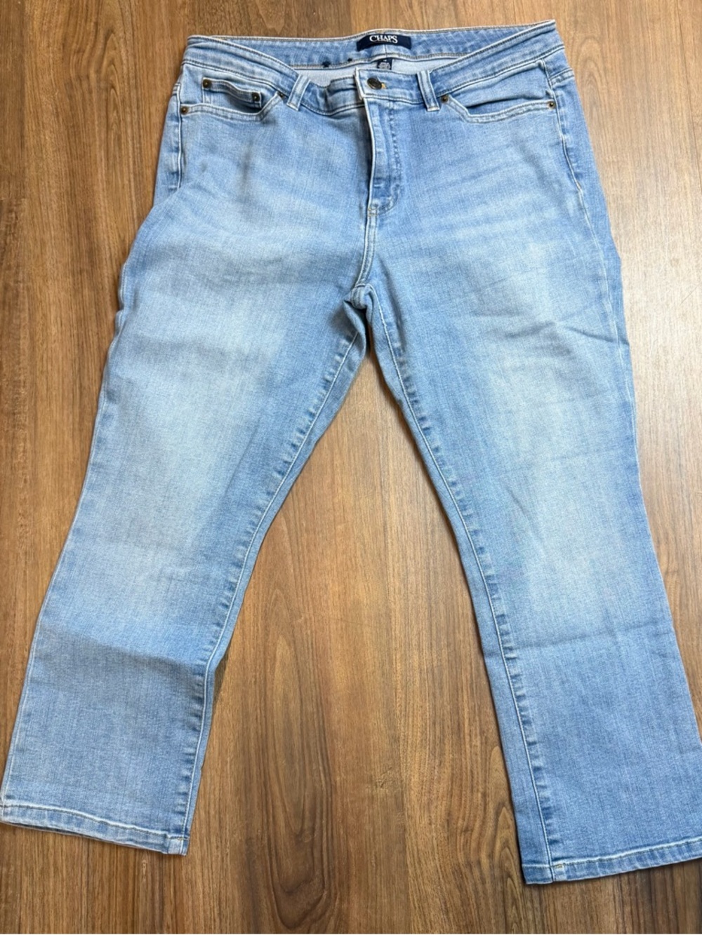 Chaps Light Blue Straight Leg Capri Jeans Sz 12